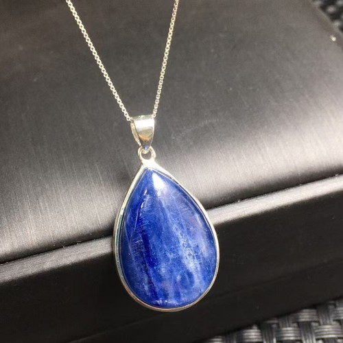 Natural Jewelry  Kyanite  pendants Sterling Silver 925 with silver chains 1 Pcs - Picture 2 of 5