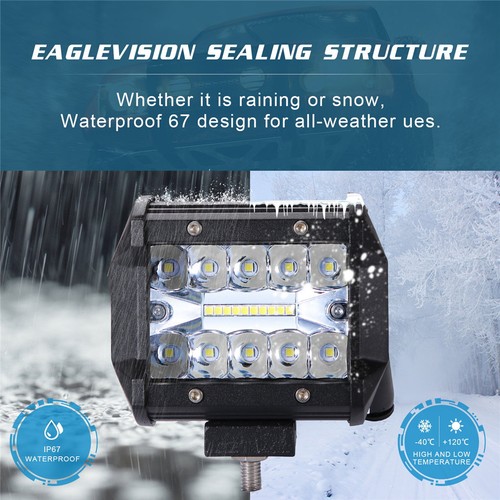 4x 4" 120W LED Work Light Bar Boat Truck ATV SUV Drive Spot Flood Projector Lamp - Picture 8 of 9