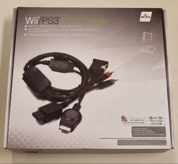 Wii / PS3 VGA Cable by MaxPlay – High-Quality Video Output to VGA Monitors or HD - Image 2 of 4