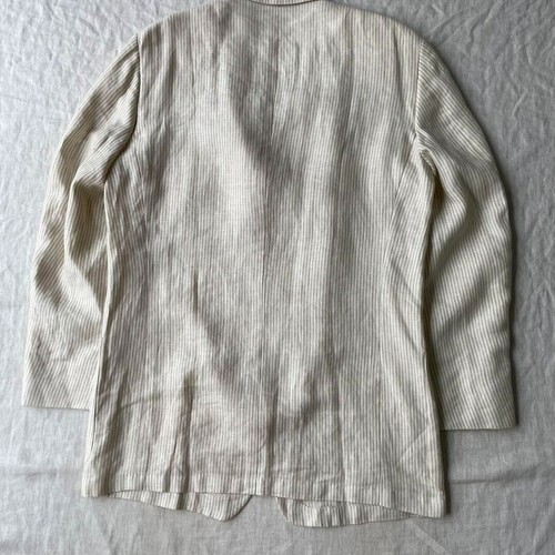 Chaqueta a medida Ermenegildo Zegna de lino a rayas para hombre L edición limitada modelo raro - Imagen 16 de 18