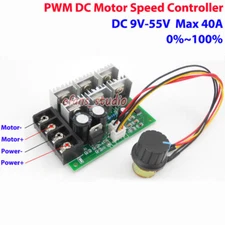 DC 9-55V 12V 24V 36V 48V 40A PWM DC Motor Speed Controller Motor Speed Regulator