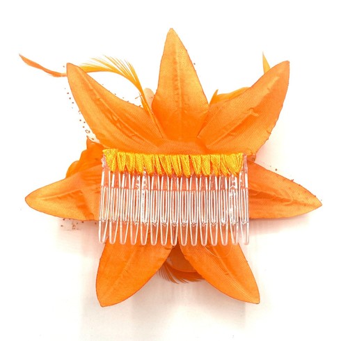 Flower Feather Comb Fascinator Wedding Races Proms Bridal Hair Accessory - Picture 33 of 43