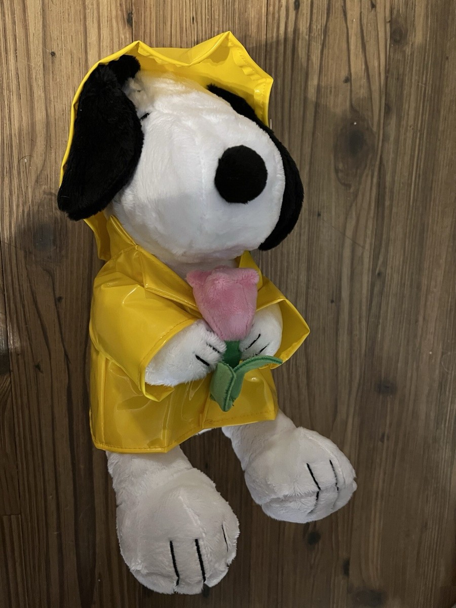 Snoopy in Rain Coat With Flowers Rain Hat Plush Ruz 12”h | eBay