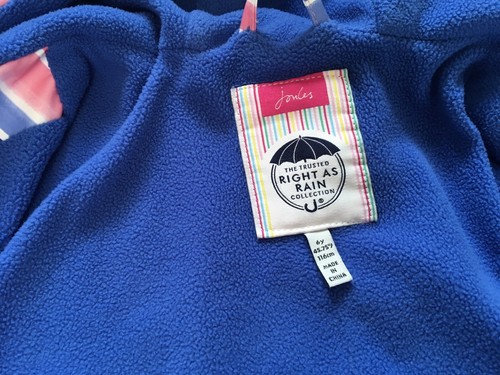 Joules Girls Raindance Stripe Waterproof Rubber Coat. 6 Years. Great Condition - Picture 10 of 12