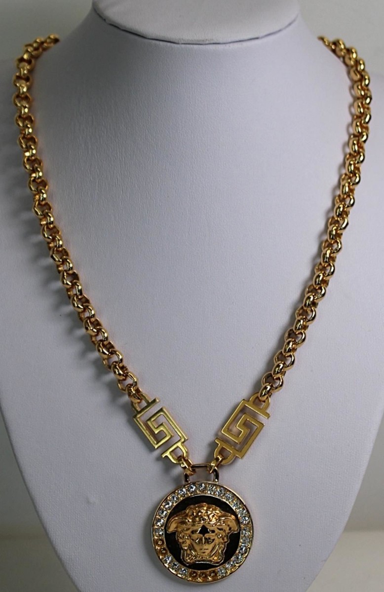 Versace medusa necklace womens sale