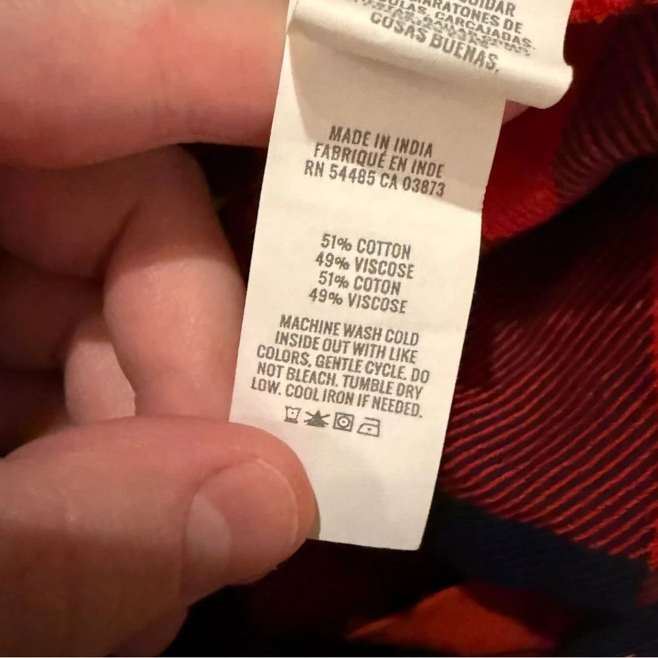 Aerie красный и темно-синий Buffalo проверить высоты пижамы шорты Sz M - Изображение 4 из 4