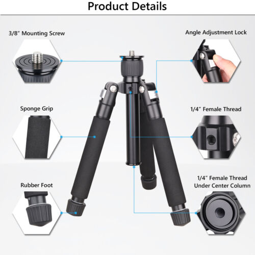 ARTCISE 32" Portable Compact Desktop Tripod Macro Mini Tripod for DSLR Camera - Picture 2 of 11