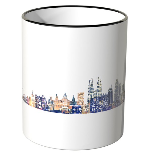 WANDKINGS Tasse "Skyline bei Nacht" verschiedene St„dte im Aquarell Berlin K”ln - Bild 21 von 233