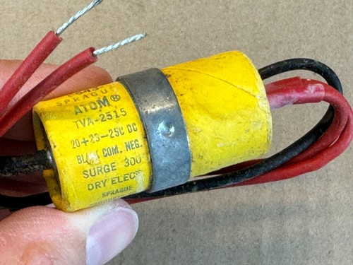 NOS Vintage TVA-2515 Sprague Atom Paper Capacitor 20 + 20 uf 250v Firecracker - Picture 12 of 15
