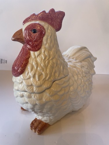 CKRO Hand Painted White/red. Detailed Chicken Candy Pet Cookie Jar - Picture 2 of 7