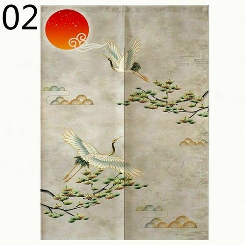 Japanese Noren Crane Door Curtain Cotton Linen Home Restaurant Room Divider EAN - Picture 7 of 20