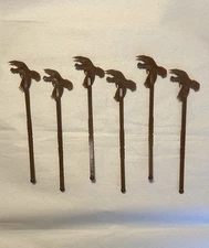 HTF Wild Turkey Flying Bourbon Swizzle/Stir Sticks (6) Plastic Mint 1977