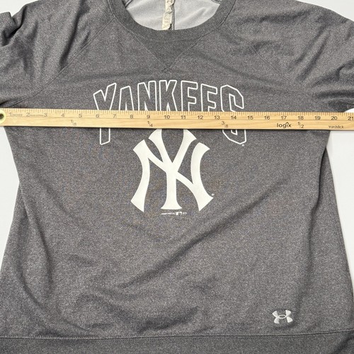 Under Armour New York Yankees Shirt Women's Large Gray Cold Gear - Picture 2 of 4