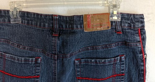 Goddess Trends Damen Maxi Denim Bleistiftrock rote Nähte Größe 14 Western - Bild 7 von 15