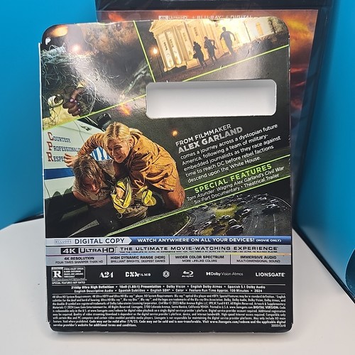 Civil War 4K (2024) 4K Ultra HD Blu-ray US Release w/SLIPCOVER - Imagen 5 de 6