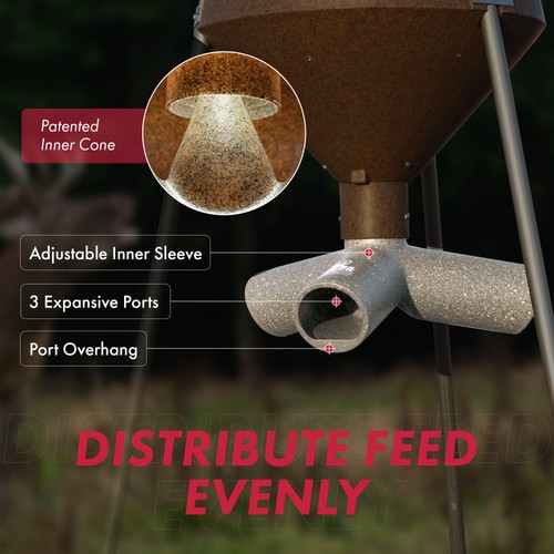 Boss Buck BB-1.10 Hunting Game & Deer Feeder with 3 10-Inch Feed Ports - Picture 2 of 6