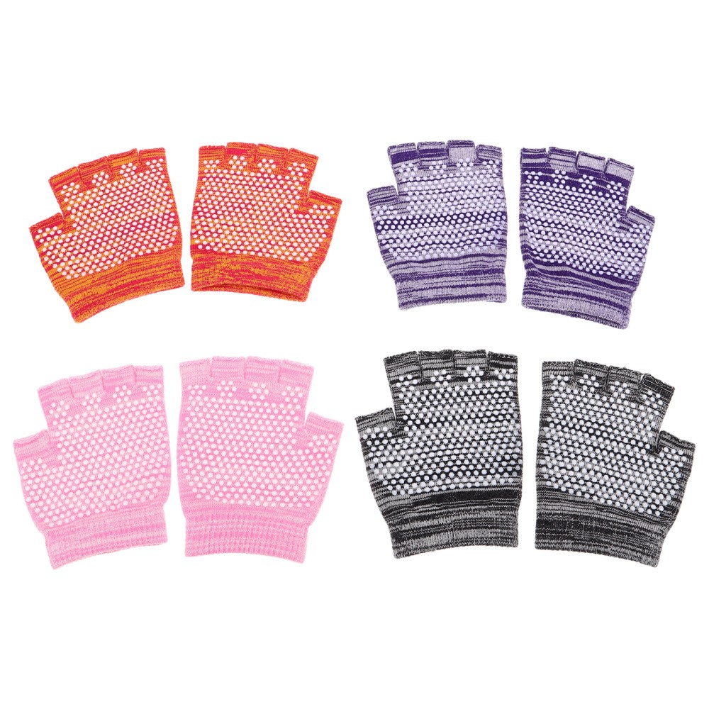 4 Pairs Aerial Yoga Gloves Cycling Half Finger Fingerless for Women