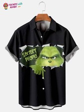 Trendy Aloha Mens Grinch Print Shirt