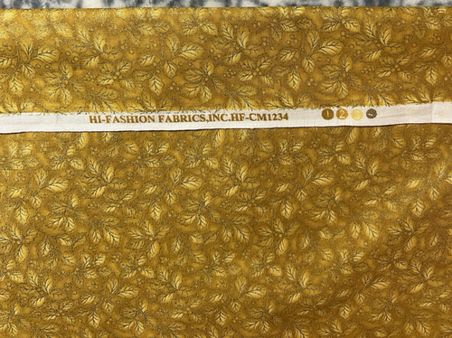 Telas de alta moda de 1 yarda 8 "Telas metálicas de hojas doradas de Navidad HF-CM1234 44" - Imagen 4 de 10