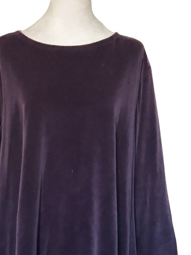 TWEEDS Samt A-Linie Kleid lila langarm weich dehnbar Gr. L Whimsigoth - Bild 4 von 12