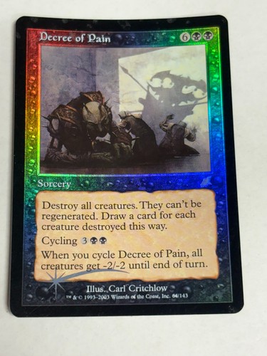 Magic the Gathering DECREE OF PAIN #64/143 Scourge Black Foil Rare 2003 NM - Picture 2 of 4