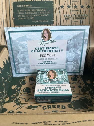 Dr. Squatch x Sydney Sweeney “Sydney’s Bathwater Bliss” Soap Bar IN-Hand
