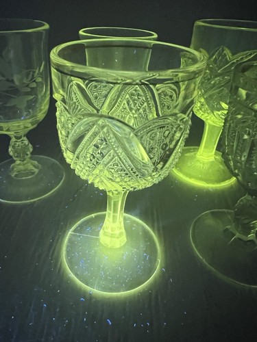 VTG/Antique Lot Of 10 Different EAPG Manganese Glass 3.75”-4.25” Cordial Goblets - Bild 3 von 24