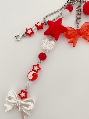Sanrio Hello Kitty Keychain with Charms Red Handmade y2k Cutecore Jewelry - Bild 3 von 4