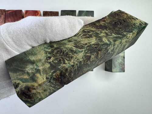 Stabilisierte Holzklötze für Messer - Griffrohlinge aus Birne, Wurzelahorn, Aprikose - Bild 37 von 40