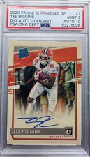 2020 Panini #7. Tee Higgins. RC. ROOKIE. Gold Vinyl (2/7) PSA 9/Auto 10. HOC85🔥