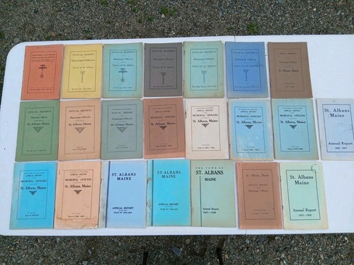 Annual Report of Municipal Officers Town of St. Albans ME 1913 - 1957 lot (22)