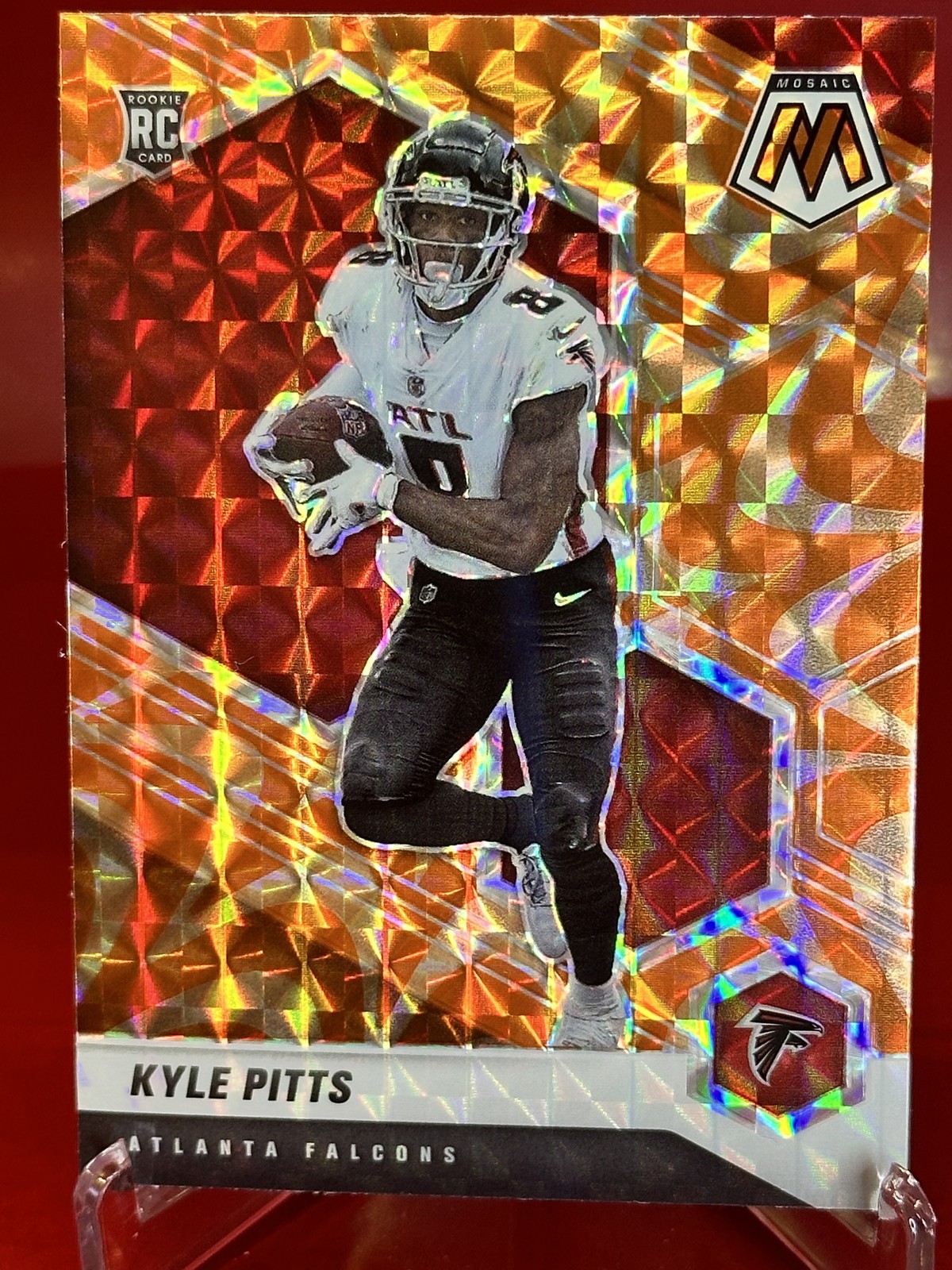 2021 Panini Mosaic Kyle Pitts #311 Prizm Reactive Orange Rookie Card Falcons