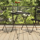 Folding Bistro Table Black PE rattan, powder-coated steel Medium