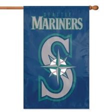 Seattle Mariners Premium Double Sided Banner Flag, Applique Embroidered,...