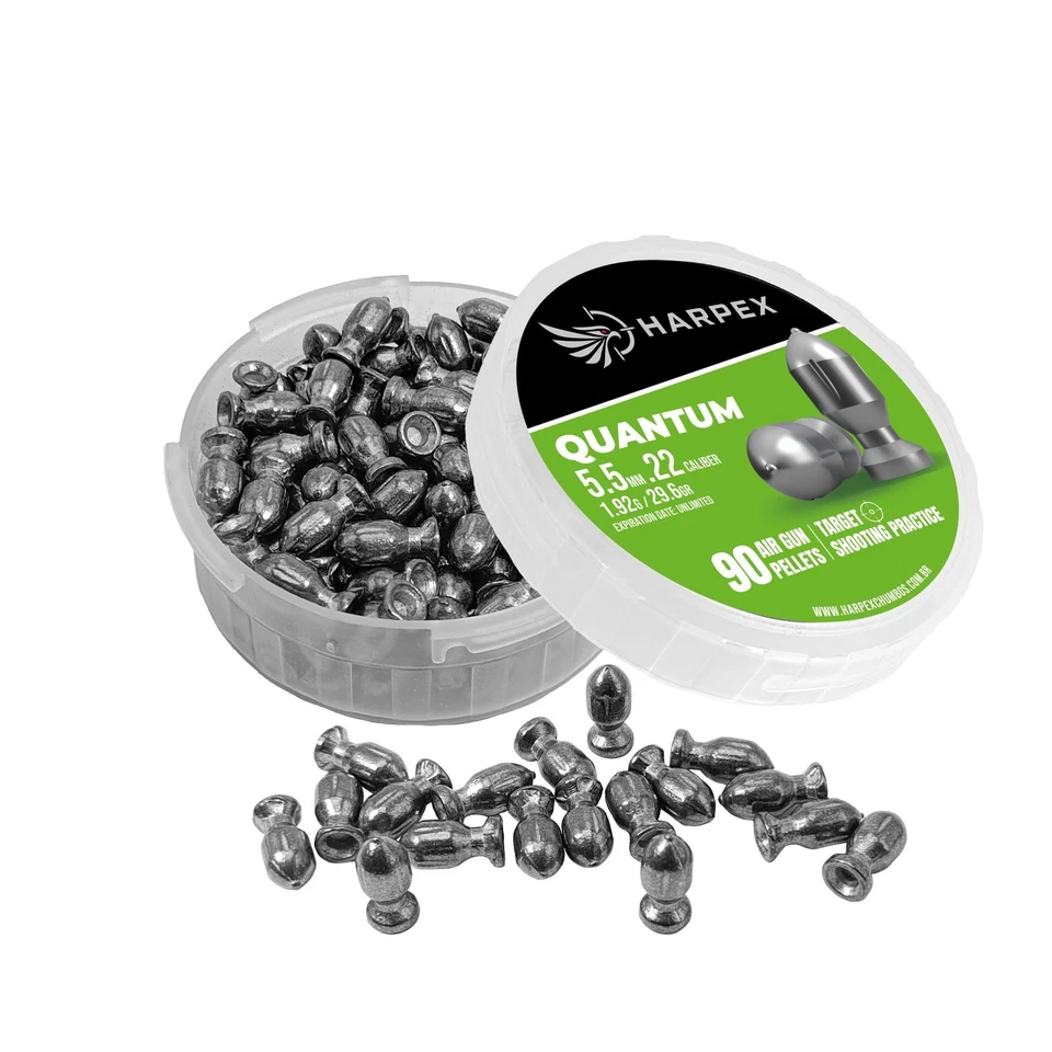 Pelotas de pistola de ar Harpex Quantum calibre .22 (5,5 mm) chumbo de precisão de impacto pesado 29,6 gr - Imagem 3 de 4