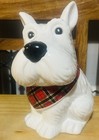 White Westie Scotty Terrier Dog Biscuit Cookie Jar Ceramic Red Scarf  Decor 23cm