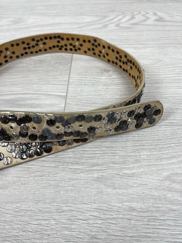 Vintage Y2K Leather Studded Metal Punk Belt Size 29-36 Mens - Picture 8 of 8