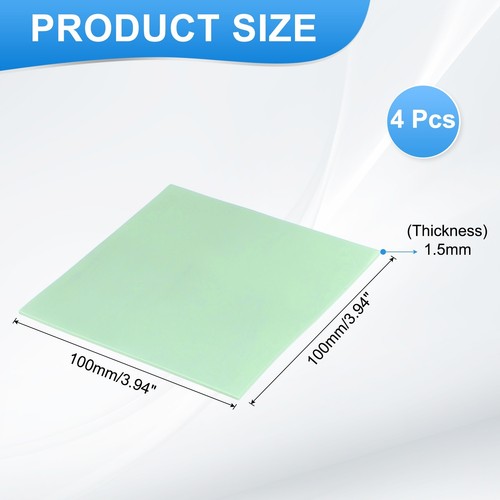 4 Pcs Thermal Pads 100x100x1.5mm for CPU GPU M.2 SSD NVMe Green - Afbeelding 2 van 7