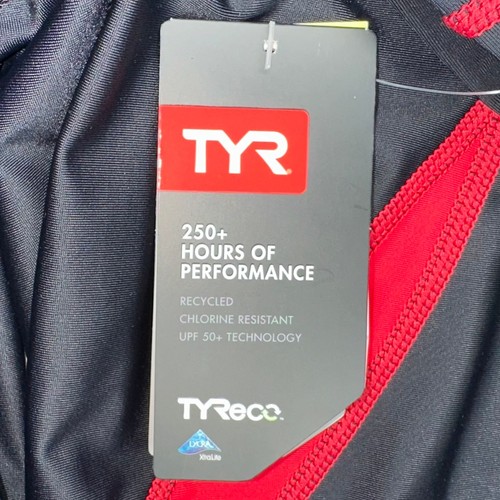 Costume da bagno uomo Tyr Alliance Splice Jammer nero rosso nuovo con etichette taglia 32 - Foto 3 di 13