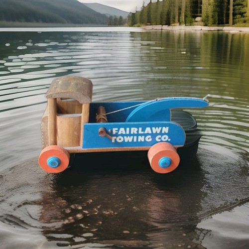 Antiker Firestone TICK Tock Toys Fairlawn Abschleppwagen Abschleppwagen 40er - Bild 1 von 7