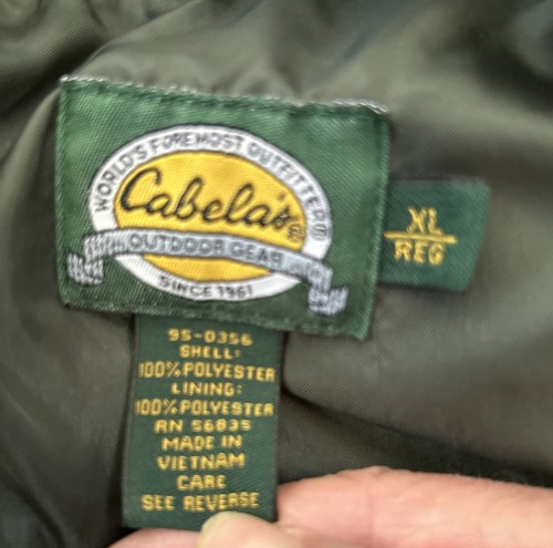 Cabela’s Outdoor Gear Pullover Windbreaker Jacket Green XL Polyester Lined - Picture 8 of 9