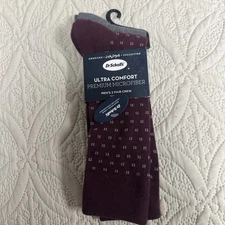 Dr. Scholls Mens Premium Ultra Comfort Dress Casual Crew 2 Pair Socks NiP