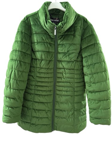 Brandneu ohne Etikett Centigrade Damen Velours gesteppte gefütterte Jacke/Mantel Größe M mittelgrün
