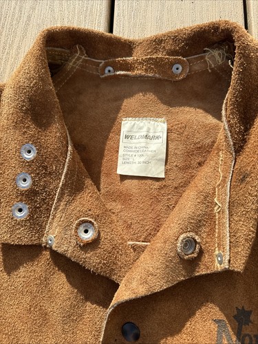 Weldmark L Cowhide Leather Suede FR Welding Jacket Bourbon Brown - Large - Picture 5 of 10