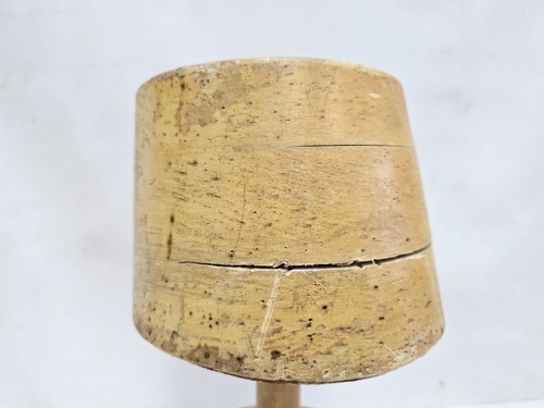Vtg Wood Wooden Hat Block Head Style Form Mold Display Mold Millinery 21"in #11 - Picture 3 of 8