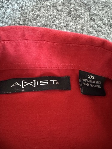 Axist Red Collared Short Sleeve Button Up Soft Shirt Size XXL Casual - Picture 8 of 9