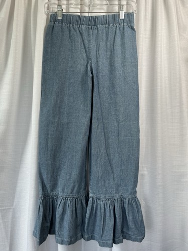 Matilda Jane Paint By Numbers Ruffle Pants Size 14 Blue Denim Buttons RN 139040 - Picture 4 of 6
