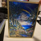 Tiffany Double Rainbow Stained Glass Suncatcher Glassmasters 9.3 X 13