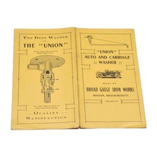 Union Auto & Carriage Washer Broad Gauge Iron Works Boston MA Foldout Pamphlet