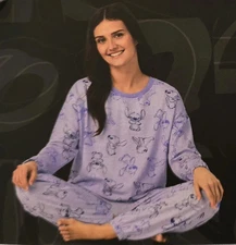 Disney Stitch Women's 2 Piece Cozy Pajama Lounge Set